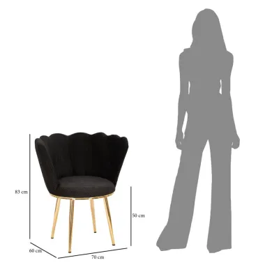 Fotel MINDY Czarny 70x63x83 cm